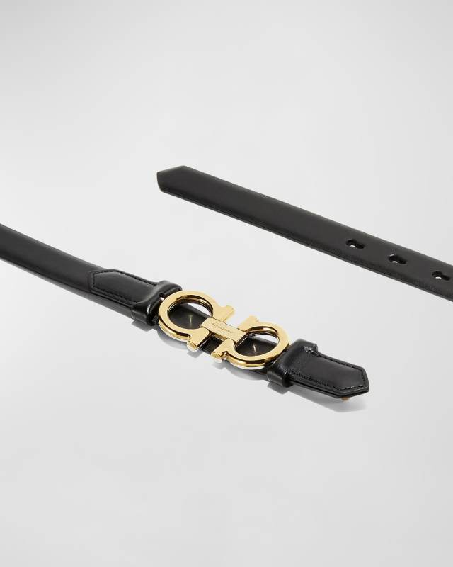 Reversible/Adjustable Gancini Belt - 0.7"W (Sized)